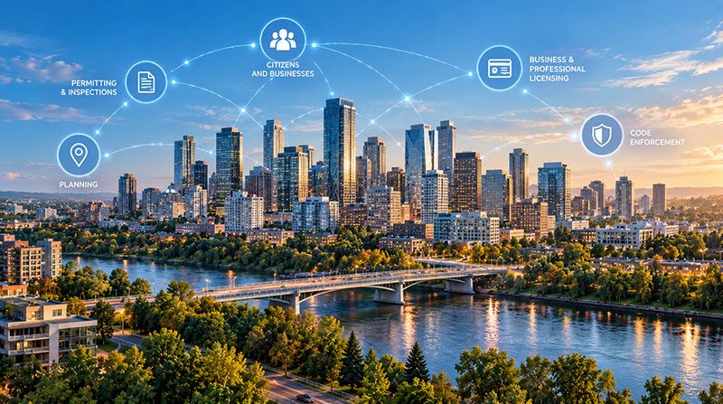 Connected municipal permitting, licensing, planning, inspections and code enforcement services